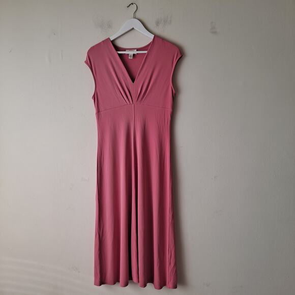Talbots A-Line Dress Sleeveless Empire Waist A-Line Midi Pink Womens Size 12 - Picture 3 of 10